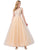 Dancing Queen - 2511 Embroidered Illusion Corset A-Line Gown In Neutral