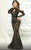 MNM COUTURE - 2514 Embellished High Neck Mermaid Gown In Black