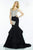 Alyce Paris 2514 - Pearl Beaded Bodice Tiered Ruffled Trumpet Dress  In Black And White