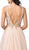 Dancing Queen - 2514 Plunging V-Neck Bejeweled Bodice A-Lin Gown In Neutral