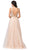 Dancing Queen - 2514 Plunging V-Neck Bejeweled Bodice A-Lin Gown In Neutral