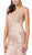 Dancing Queen - 2515 Deep V-Neck Beaded Trumpet Gown In Neutral