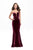 La Femme - 25158 Deep Sweetheart Velvet Sheath Dress In Red