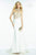 Alyce Paris - Pearl Beaded Illusion Bodice Mermaid Gown In White and Nude
