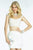 Alyce Paris Pearl Embellished Jewel Illusion Dress in Ivory Pink 2516 - 1 pc Ivory/Pink Pearl In Size 4 Available in White and Pink
