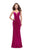 La Femme Strappy Plunging Sweetheart Velvet Sheath Gown 25174 - 1 pc Fuchsia In Size 12 Available