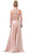 Dancing Queen - 2518 Embellished Halter A-line Gown In Pink and Gold