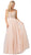 Dancing Queen - 2519 Sleeveless Embroidered Bodice Tulle Gown In Neutral