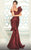 MNM COUTURE - 2519 Asymmetrical Bow Mermaid Gown In Red