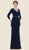 Rina Di Montella - RD2520 Fitted V-Neck Evening Dress with Peplum in Blue