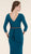 Rina Di Montella - RD2520 Fitted V-Neck Evening Dress with Peplum in Green