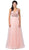 Dancing Queen - 2520 Embellished Deep V-neck A-line Gown In Pink