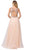 Dancing Queen - 2520 Embellished Deep V-neck A-line Gown In Neutral