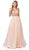 Dancing Queen - 2520 Embellished Deep V-neck A-line Gown In Neutral