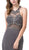 Dancing Queen - 2521 Embellished Halter Trumpet Dress In Gray