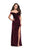La Femme - 25213 Off-Shoulder Draping Velvet Sheath Gown In Red