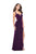 La Femme - 25215 Sleeveless Angular Cutout Plunging Sweetheart Gown In Purple