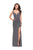 La Femme - 25215 Sleeveless Angular Cutout Plunging Sweetheart Gown In Silver
