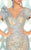 MNM COUTURE - 2521 Embroidered V Neck Mermaid Gown In Blue