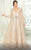MNM COUTURE - 2522 Illusion Jewel Lone Sleeves Gown In Ivory