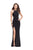 La Femme Gigi - 25237 Halter Neck Beaded Jersey Sheath Gown In Black