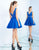 Ieena Duggal  - Sleeveless V Neck Embellished Midriff Dress 25247I in Blue