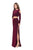 La Femme - 25256 Long Sleeve Cutaway Shoulder Two-Piece Sheath Gown In Pink