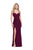 La Femme - 25258 Plunging Strappy Back Glitter Jersey Gown in Pink
