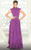 MNM COUTURE - 2525 High Neckline Crease Textured Elegant Evening Dress In Purple