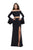 La Femme - 25261 Flounce Sleeve Off Shoulder Two-Piece Jersey Gown in Black