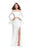 La Femme - 25261 Flounce Sleeve Off Shoulder Two-Piece Jersey Gown in White