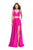 25288 Two-Piece Plunging Strappy Satin A-Line Gown