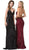 Dancing Queen - 2528 Sequined Deep V-neck Sheath Dress In Black and Red