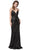 Dancing Queen - 2528 Sequined Deep V-neck Sheath Dress In Black