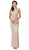 Dancing Queen - 2529 Embellished Scoop Sheath Dress In Neutral