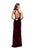 La Femme - 25292 Plunging Cutout High Halter Velvet Sheath Gown In Red