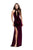 La Femme - 25292 Plunging Cutout High Halter Velvet Sheath Gown In Red