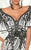 MNM COUTURE - 2529 Embroidered Wide V-neckline Mermaid Dress In Black and White