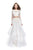 La Femme - 25300 Two-Piece Illusion Appliqued Bodice Tulle Gown in White