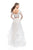 La Femme - 25300 Two-Piece Illusion Appliqued Bodice Tulle Gown in White