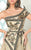 MNM COUTURE - 2530 Floral Wrapped Dress with Overskirt In Neutral
