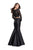 La Femme - Two-Piece Long Sleeves Mermaid Dress 25324 - 1 pc Black In Size 8 Available