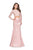 La Femme - 25324 Two-Piece Long Sleeve Lace Bodice Mikado Gown In Pink
