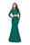 La Femme - 25324 Two-Piece Long Sleeve Lace Bodice Mikado Gown In Green