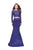La Femme - 25324 Two-Piece Long Sleeve Lace Bodice Mikado Gown In Purple
