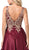 Dancing Queen - 2533 Gold Embellished Lace Bodice Satin A-Line Gown In Red