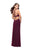 La Femme - 25346 Strappy Lattice Back High Halter Jersey Gown In Pink