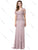 Dancing Queen - 2535 Short Sleeve Jeweled Appliqued Illusion Gown In Pink