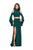 La Femme - 25353 Long Sleeve Cutaway Two-Piece Jersey Gown in Green