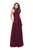 La Femme - 25355 Bejeweled Illusion Halter Lace Chiffon Gown In Red